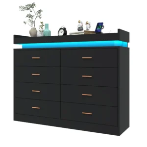 8 Drawer Dresser with LED Light