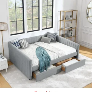 Queen Daybed Sofa With Trundle Drawers